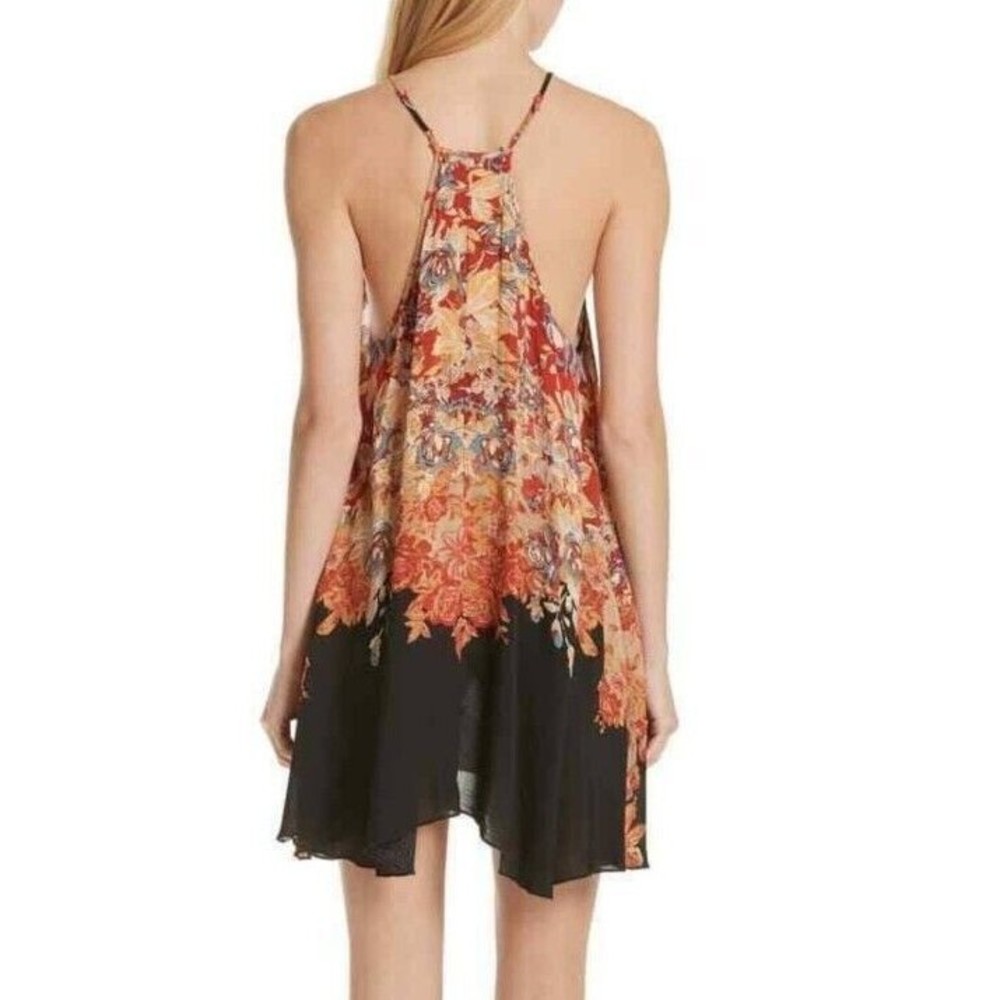 Intimately Free People Size M Black Sleeveless Floral Tunic Blouse W Lace Trim - Picture 3 of 12